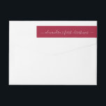 Bande Pour Adresse De Retour Red Baby First Christmas Retours Adresse<br><div class="desc">Un simple emballage moderne de vacances autour de l'étiquette d'adresse de retour avec les premiers noël en écriture blanche typographie sur un arrière - plan rouge foncé. Personnalisez avec votre nom de bébé. Ajoutez ce détail spécial à vos mailings de vacances.</div>