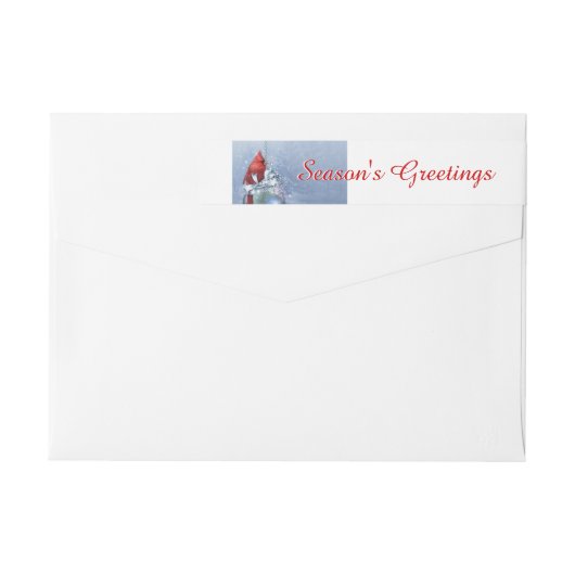 Bande Pour Adresse De Retour Red Cardinal Holiday (Dos)