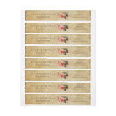 Bande Pour Adresse De Retour Red Cardinal Pine Cones Vacances Wraparound Étique (Feuille)