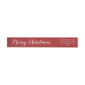 Bande Pour Adresse De Retour Red Merry Christmas Retourner l'adresse (Individuel)