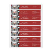 Bande Pour Adresse De Retour Red Personnalisé Joyeux Noël Adresse Père Noël (Feuille)