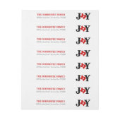 Bande Pour Adresse De Retour Red Texas JOY Holiday (Feuille)