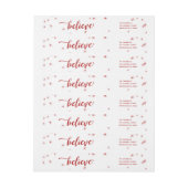 Bande Pour Adresse De Retour Red & White Sparkle Believe Holiday (Feuille)