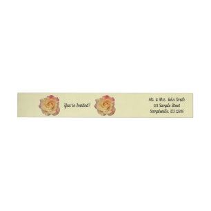 Bande Pour Adresse De Retour Rose Beautiful Pink and Yellow Floral