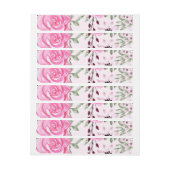 Bande Pour Adresse De Retour Roses aquarelle 24 (Feuille)