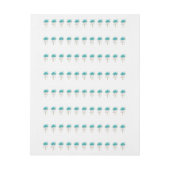 Bande Pour Adresse De Retour Roses turquoise avec touches (Feuille)