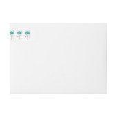 Bande Pour Adresse De Retour Roses turquoise avec touches (Devant)