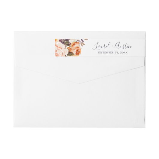 Bande Pour Adresse De Retour Rustic Earth Florals Mariage Envelopper autour du (Dos)