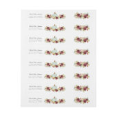 Bande Pour Adresse De Retour Rustique Automne Bleu Citrouille Bourgogne Rouge F (Feuille)