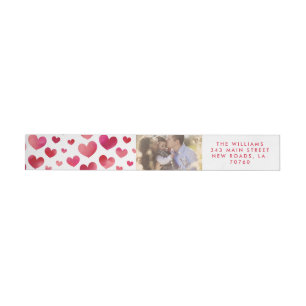 Bande Pour Adresse De Retour Saint-Valentin de coeurs d'aquarelle
