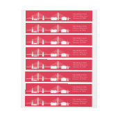 Bande Pour Adresse De Retour Saint Ville Vacances Rouge Charleston Skyline (Feuille)