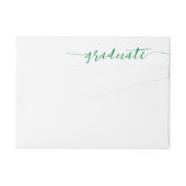 Bande Pour Adresse De Retour Script Diplômé Vert Moderne (Dos)