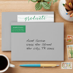 Bande Pour Adresse De Retour Script Diplômé Vert Moderne
