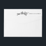 Bande Pour Adresse De Retour Script Enregistrer La Date Mariage Enrouler Autour<br><div class="desc">Belle calligraphie noir et blanc. Collection correspondante dans le Little Bayleigh Store.</div>