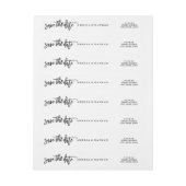 Bande Pour Adresse De Retour Script Enregistrer La Date Mariage Enrouler Autour (Feuille)