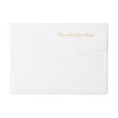 Bande Pour Adresse De Retour Script moderne Mariage blanc et or (Dos)