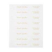 Bande Pour Adresse De Retour Script moderne Mariage blanc et or (Feuille)