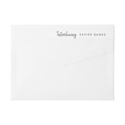 Bande Pour Adresse De Retour Script Présentation du bébé  (Dos)