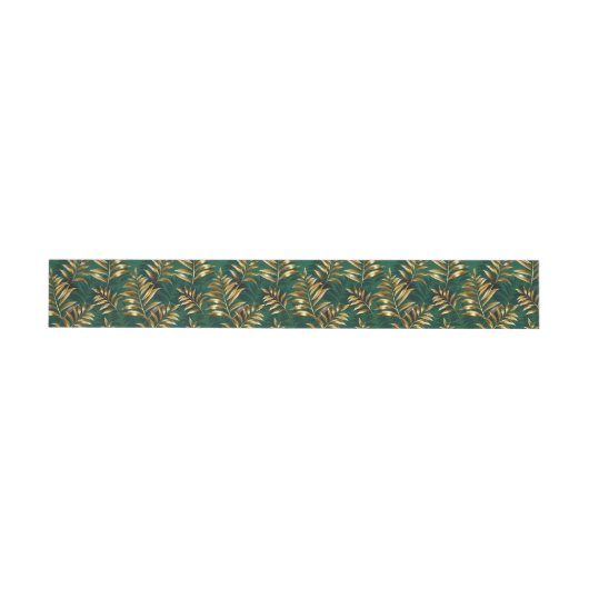 Bande Pour Adresse De Retour Seamless pattern with golden ferns (Individuel)