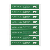 Bande Pour Adresse De Retour Serene Polar Bear sur Green (Feuille)