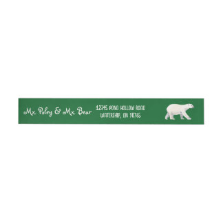 Bande Pour Adresse De Retour Serene Polar Bear sur Green