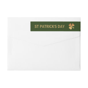 Bande Pour Adresse De Retour Shamrock Gold Foil, Saint Patrick's Day