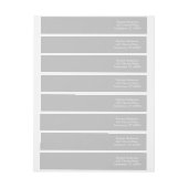Bande Pour Adresse De Retour Silver Contemporain Monochromatique (Feuille)