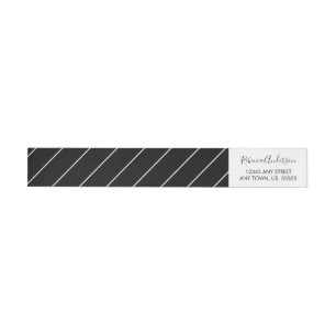 Bande Pour Adresse De Retour Simple et élégant noirs et blancs