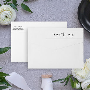 Bande Pour Adresse De Retour Simple Moderne Minimaliste Économisez la Date de