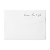 Bande Pour Adresse De Retour Sleek Romance | Noir en blanc Enregistrer la date (Dos)