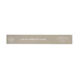 Bande Pour Adresse De Retour Taupe Beige Logo Simple Personnalisé pour Entrepri