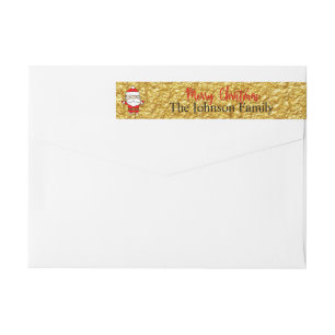 Bande Pour Adresse De Retour Textured Gold With Santa Claus Return Address
