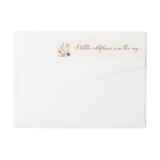 Bande Pour Adresse De Retour Un petit Baby shower de fille Fleur sauvage