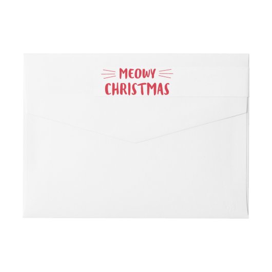 Bande Pour Adresse De Retour Vacances mignonnes de chat de Noël | de Meowy (Dos)