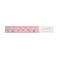 Vache mignonne et coeurs Saint Valentin rose