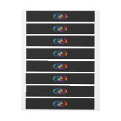 Bande Pour Adresse De Retour Vibrant infinity with rainbow butterfly on black (Feuille)