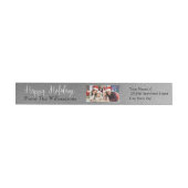 Bande Pour Adresse De Retour Votre photo Silver Happy Holidays Adresse de retou (Individuel)