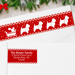 Bande Pour Adresse De Retour West Highland Terriers Chiens de Noël