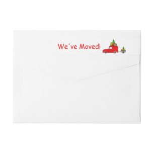 Bande Pour Adresse De Retour We've Moved Car and tree Christmas