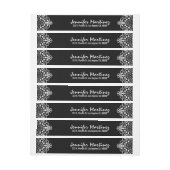Bande Pour Adresse Dentelle Florale Noire Et Blanc (Feuille)