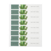 BANDE POUR ADRESSE DÉSERT VERT MODERNE CACTUS FOLIAGE EAU COULEUR (Feuille)