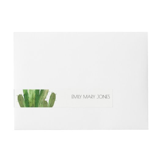 BANDE POUR ADRESSE DÉSERT VERT MODERNE CACTUS FOLIAGE EAU COULEUR (Devant)