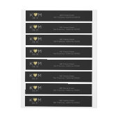 Bande Pour Adresse élégant & moderne mariage noir (Feuille)