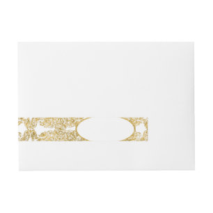 Bande Pour Adresse Élégante adresse postale Monogramme gravé Filigree