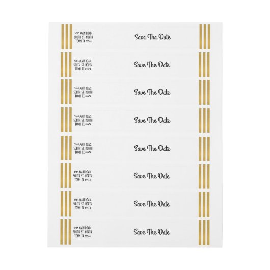 Bande Pour Adresse Enregistrer La Date Enveloppe Enveloppe Wrap Gatsb (Feuille)