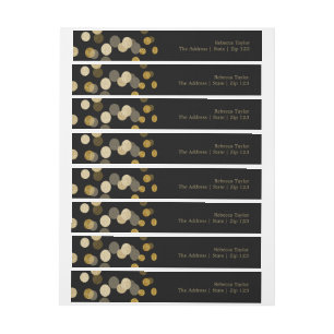 Bande Pour Adresse Festive de Noël Gold Faux Parties scintillant