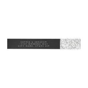 Bande Pour Adresse Feuille de défilement officiel Mariage noir et bla
