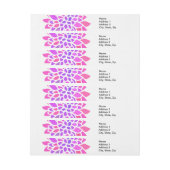 Bande Pour Adresse Fleur Hippie rose Rétro Moderne (Feuille)