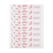 Bande Pour Adresse Fleurs roses délicates (Feuille)