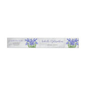 Bande Pour Adresse Floral bleu moderne Irises sur Mariage de marbre g (Individual)